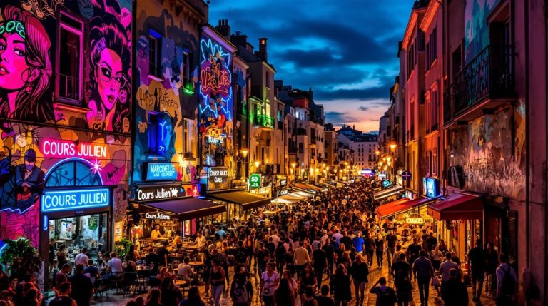 art de rue vibrant vie nocturne
