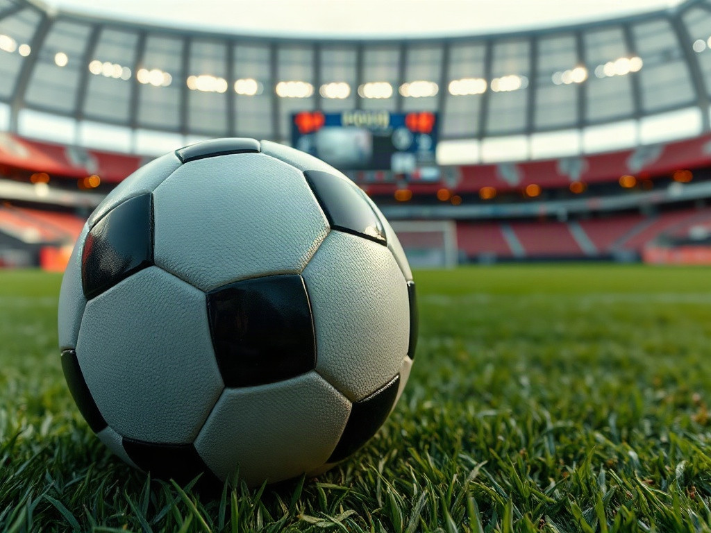 Ballon de football sur le terrain